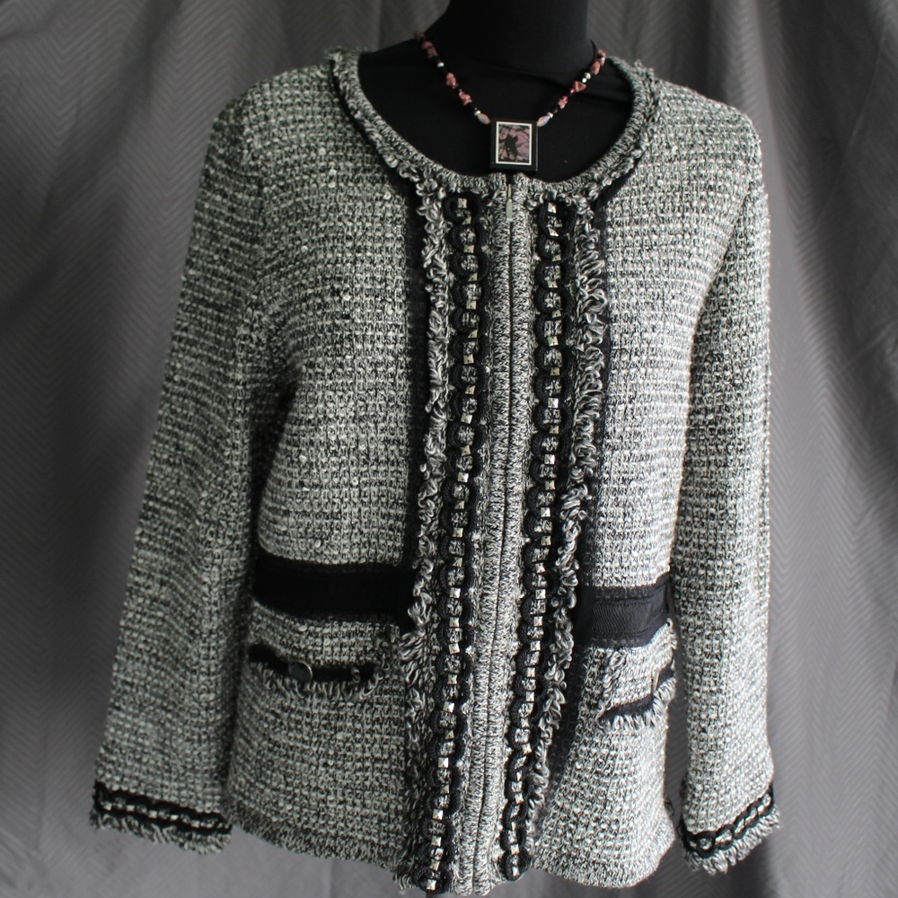 White House Black Market Zip Up Sweater Jacket